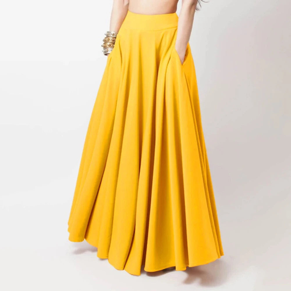 Korean version of the new half-skirt elastic waist large size women's long skirt high waist show thin skirt with a wide range