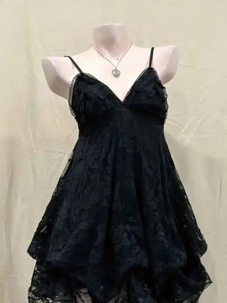 New Vintage Summer Women Sets Elegant Ruffle Lace Chiffon Design Mini Skirt Suit Fairy Female Sweet Korean Fashion Outfits 2025